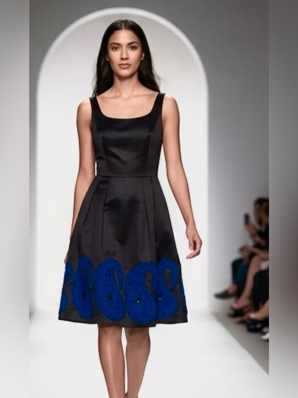 NWT $3950 Oscar De La Renta Runway Silk Black Dress